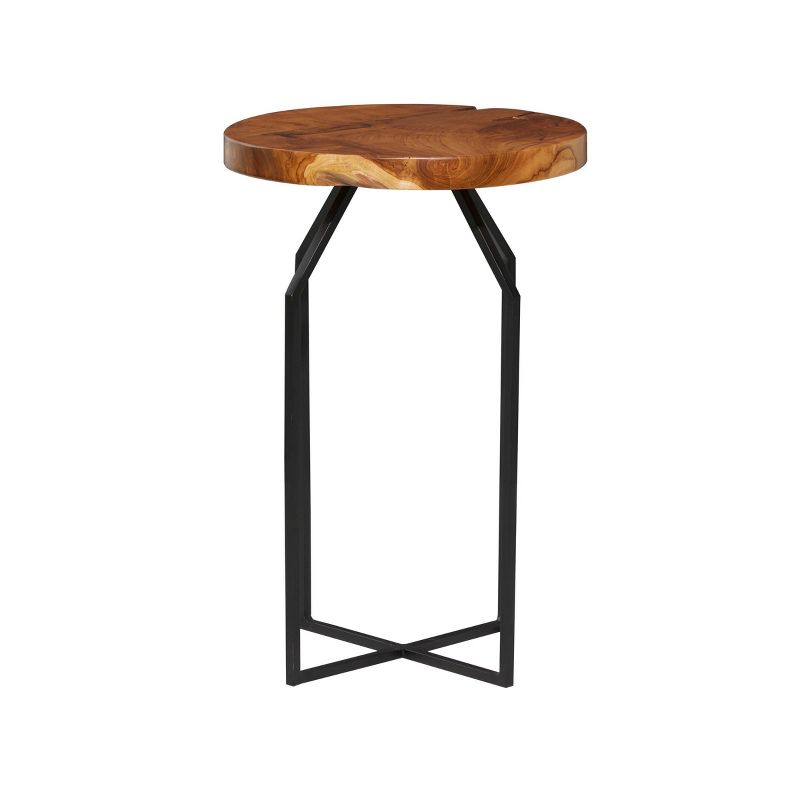 Contemporary Teak Wood Accent Table Chestnut - Olivia &#38; May, 4 of 8