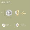 Gilded Lab-Grown Diamond Sterling Silver & 14KT Yellow Gold-Plated Stud Earrings for Women, Round Halo Shaped, 1/4, 1/2, 3/4, 1 Carat Total Weight - 4 of 4