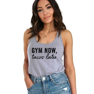 Simply Sage Market Gym Now Tacos Later Racerback Tank - 1 of 4