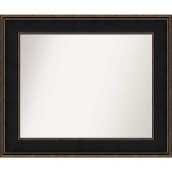 36" x 30" Non-Beveled Mezzanine Wood Bathroom Wall Mirror Espresso Brown - Amanti Art