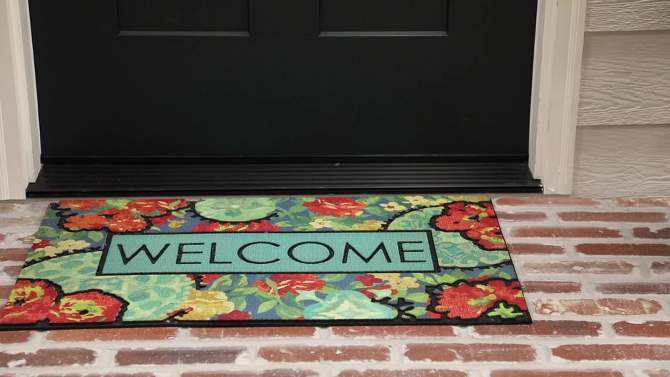 1&#39;6&#34;x2&#39;6&#34; &#39;Welcome&#39; Ethereal Floral Doorscapes Mat - Mohawk, 2 of 5, play video