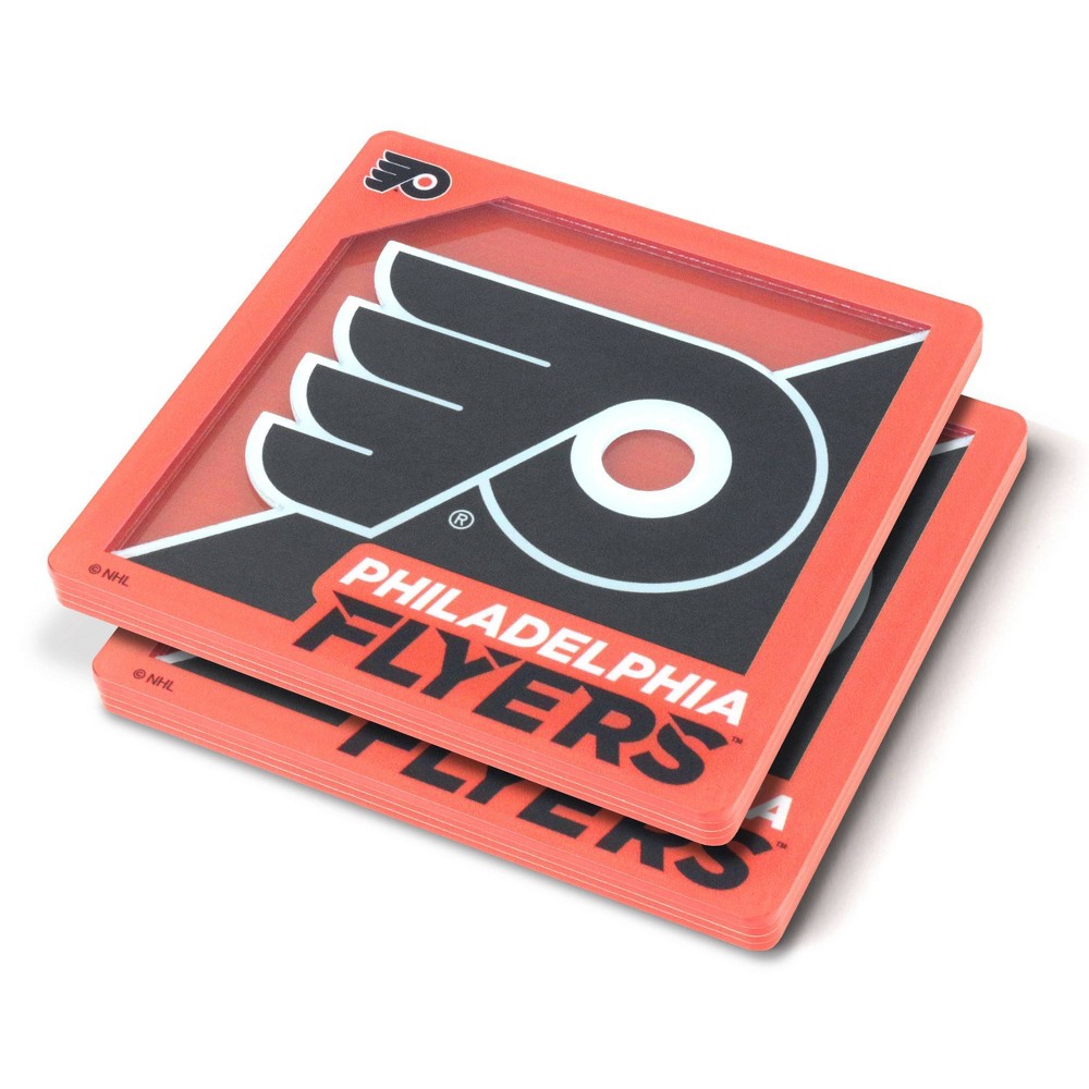 Photos - Glass NHL Philadelphia Flyers 3D Logo Series Coasters