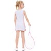 Girls Tennis Dress Golf Outfit Sets Sleeveless Tank Top Skirt with Shorts Pockets - 2 of 4