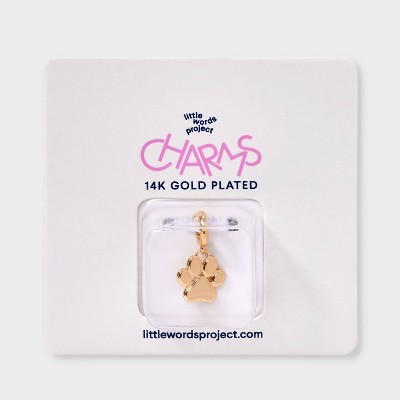 Little Words Project Paw Print Charm - Gold