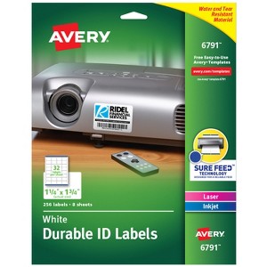 Avery Durable Easy Peel ID Labels, Sure Feed Technology, Permanent Adhesive, 1-1/4" x 1-3/4", 256 Labels (6791) - 1 of 4
