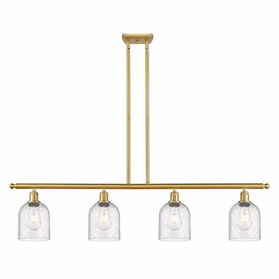 Bella - 4 Light Stem Hung Island In Industrial Style-10 Inches Tall and 48 Inches Wide
