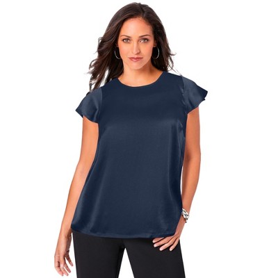 Jessica London Women's Plus Size Satin Blouse
