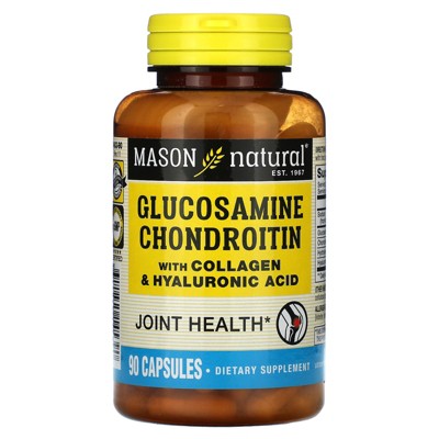 Mason Natural Glucosamine Chondroitin with Collagen & Hyaluronic Acid, 90 Capsules