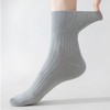 Anna-Kaci Women's Ribbed Crew Socks with Elasticized Top Cuff for Swollen Feet Non-Binding Comfortable Fit 3-Pack - 2 of 4
