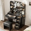 Buenhomino Vanity Desk with Llight Sliding Mirror and 5 Drawers, Makeup Vanity Table Set for Bedroom - 4 of 4