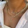 HTUTWOO Cross Necklace for Women,Stackable Stacked Stacking Layering Layered Necklaces Dainty Paperclip Box Flat Mariner PendantSimple Jewelry Gift - 4 of 4