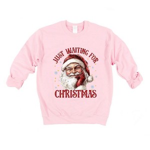 Simply Sage Market Women's Graphic Sweatshirt Just Waiting For Christmas Santa - 1 of 4