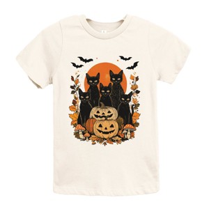 Black Cats Pumpkin Vintage - Toddler Short Sleeve Graphic T-Shirt and Youth Short Sleeve Graphic T-Shirt - 1 of 4