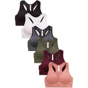 PACK OF 6 SOFRA WOMEN'S SEAMLESS SPORTS BRA (BR0237SP2) - 1 of 4