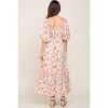 PinkBlush White Floral Puff Sleeve Maternity Maxi Dress - 3 of 4