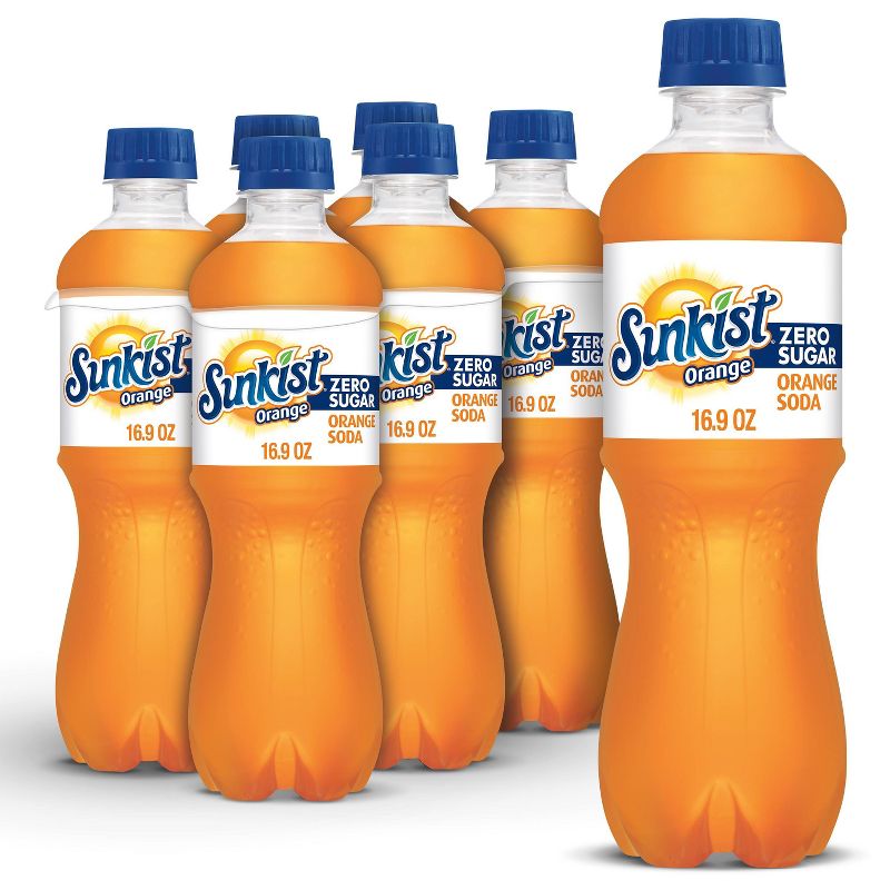 Sunkist Zero Sugar Orange Soda Bottles - 6pk/16.9 fl oz, 1 of 10