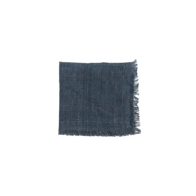 Slickblue Stone Washed Linen Cocktail Napkins, 12 x 12 Inch Cloth Napkins in Oyster or Navy, Multiple Sets