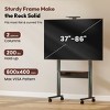 Skyzoo Portable Floor TV Stand on Wheels for 37"-86" TVs up to 154lbs, Adjustable Height Rolling TV Cart with Remote & Touch Control - 3 of 4