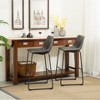DOMETOUR Vintage PU Leather Barstools Set of 2 - 2 of 4