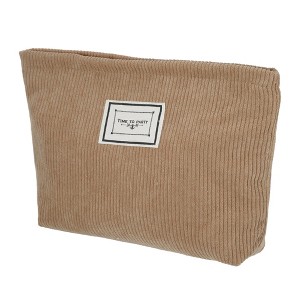 Unique Bargains Corduroy Zipper Makeup Bags and Organizers 1 Pc - 1 of 4