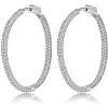 Guili Sterling Silver Slim Hoop Earrings with CZ Pave in Rhodium, Gold & White Plating – Elegant, Subtle Sparkle for Everyday and Special Occasions - 4 of 4