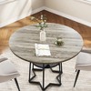 Homhougo Round Dining Table for 4, 38.6 Inch Wood Dining Room Table with Storage Shelf Gray - 4 of 4