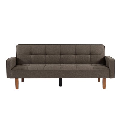 NicBex Couches for Living Room 74.8" Convertible Loveseat Sleeper Sofa Bed Comfy Upholstered 2 Seater Sofa Couch with Adjustable Backrest, Brown