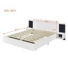Okak Queen Floating Platform Bed Frame with Bedside Nightstand Bed with LED Lights Strong Wood Slats No Springs Required Easy to Assemble, White - 4 of 4