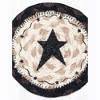 Earth Rugs Primitive Star Black Coaster – 5"x5" Round Braided Natural Jute – Hand-Stenciled Rustic Farmhouse Accent - 3 of 3