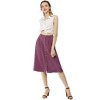 Allegra K Women's Button Front Casual High Waist Belted Midi Flare Skirt - image 3 of 4