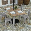 Merrick Lane Indoor/Outdoor Dining Table with Umbrella Hole, 30" x 60" All Weather Poly Resin Top and Steel Base - 3 of 4