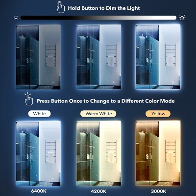 Nora 53'' Frameless Anti-Fog LED Bathroom Vanity Mirror with Smart Touch