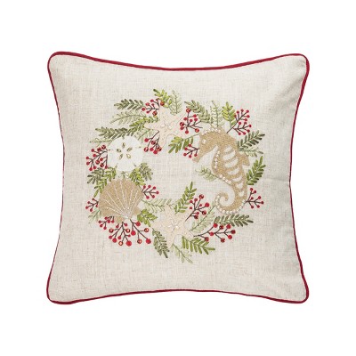 C&F Home Sandy Holiday 18" x 18" Embroidered Throw Pillow