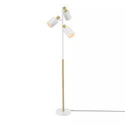 67" 3-Light Lexie Floor Lamp with Pivoting Lamp Heads Matte White - Globe Electric