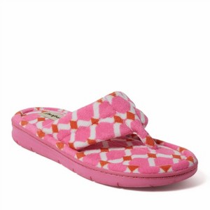 Dearfoams Women's Wrenley Terry Thong Flip Flop House Slipper - 1 of 4