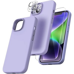 Entronix Silicone Case Designed for Apple iPhone 15 Liquid Silicone Case, 3 in 1 Bundle Case with Clear Tempered Glass and Camera Lens Shockproof Case - 1 of 4
