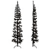 vidaXL Christmas Tree Decoration Slim Artificial Half Xmas Tree with Stand - Black 82.7 in - 3 of 4