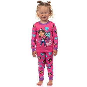 Gabby's Dollhouse Bubbly World Toddler Girls' Tight Fit 2-Piece Pajama Set - 1 of 4
