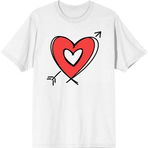 V Day Arrow Heart Adult Crew Neck Short Sleee Tee - 1 of 2