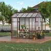 coucheta 6X8 ft Wooden Greenhouse for Outdoor - Walk-in Heavy Duty Green House Kit with 6mm Polycarbonate, Ventilated Window & Lockable Door - 3 of 4