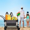 VisioGear Multi-Functional Push-Pull Folding Wagon Cart with Rotating Handle, Adjustable Design for Transport Use, Gray&Khaki, 37.4"*22.83"*43.7" - 4 of 4