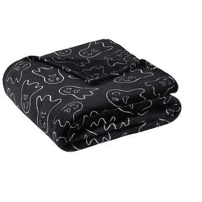 Kate Aurora Scary Halloween Ghosts Black & White Oversized Accent Throw Blanket - 50 in. x 70 in.