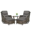 Belord 5 Piece Patio Furniture Set with Swivel Chairs and Ottomans, High Back Deep Seat Cushioned Wicker Swivel Patio Chairs Set of 2 with Ottoman - 3 of 4