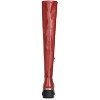 Allegra K Women's Platform Wedge Heels Over the Knee Thigh High Sock Boots - 4 of 4