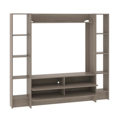 Syemin TV Stands and Consoles Compact Entertainment Wall System 42 Inch TVs Gray Fits Small Living Rooms Apartments, Gray, 49.9"*17.81"*8.28"