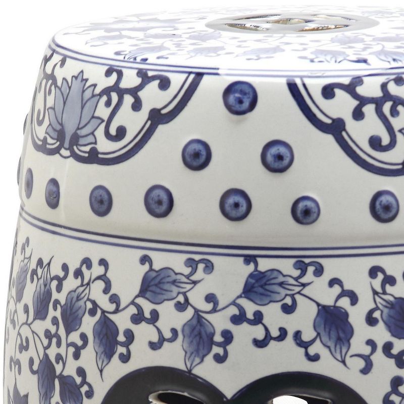 Tao Ceramic Garden Stool - Blue/White - Safavieh., 2 of 3