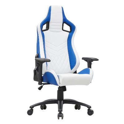 Ezra Adjustable Leg Rest Gaming Chair White - miBasics