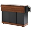 Merax Farmhouse Kitchen Island with Drop Leaf, Barn Door Storage, Rolling Cart with Spice & Towel Racks, Power Outlet, and Adjustable Shelves - 4 of 4