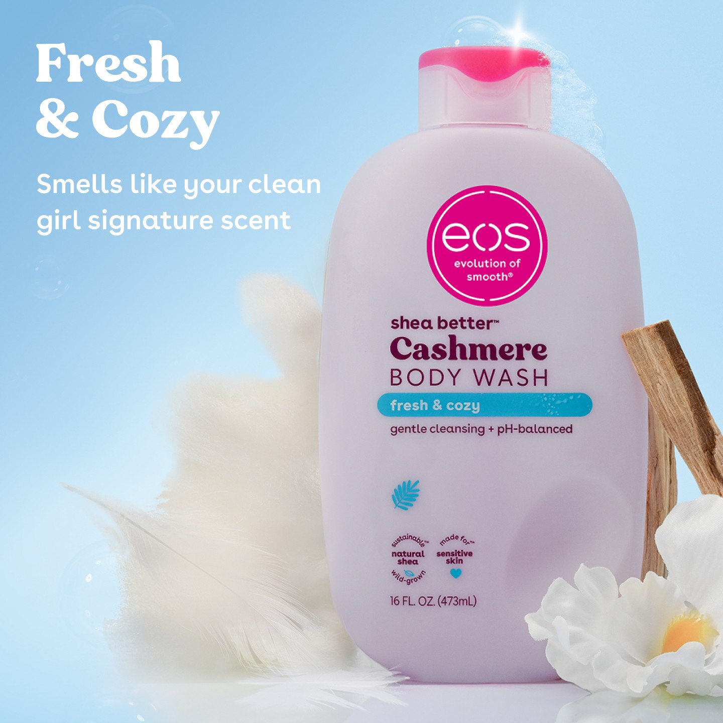 Гель для душа eos Shea Better Cashmere, Fresh & Cozy, 16 fl oz — фото 2