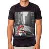 Seven Times Six Super Mario T-Shirt Men's Black and White City Scene Graphic Tee - 2 of 4